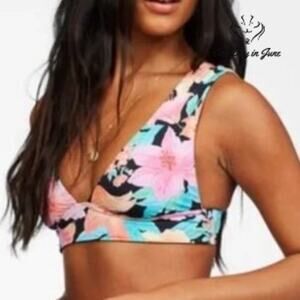 Billabong Tropic Time Reversible Plunge Bikini Top Size M